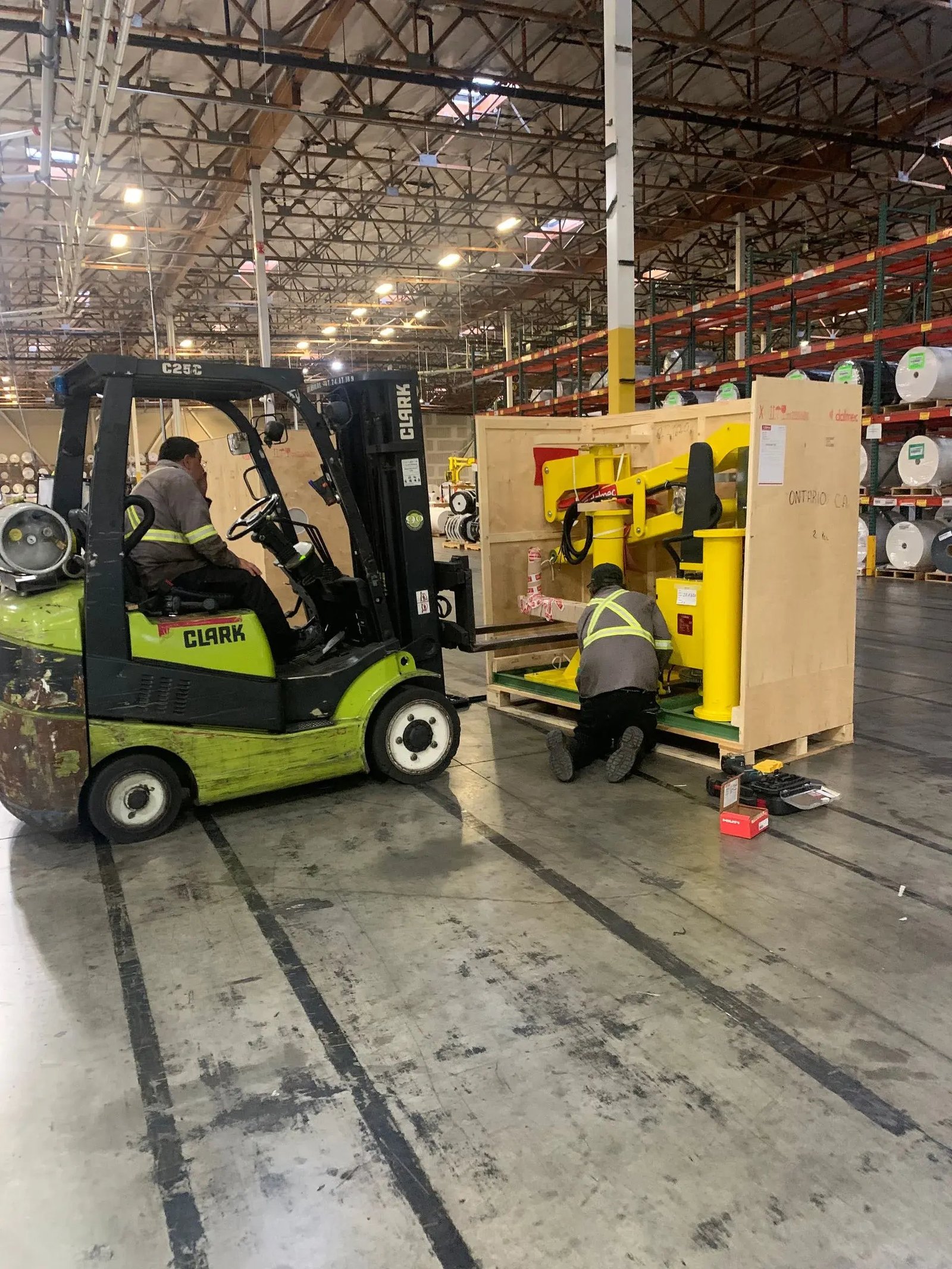 Industrial packing crating turnkey heavy machinery movers cross-border AZVIR